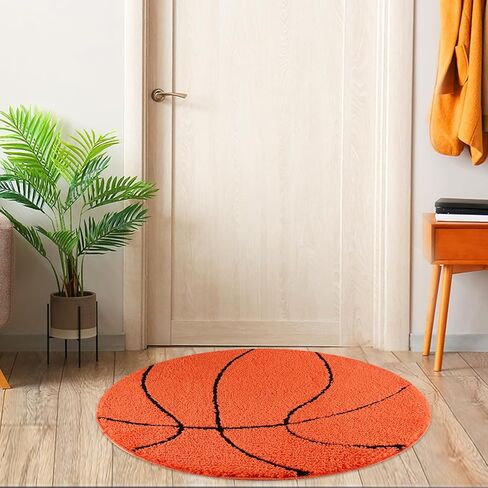 Cool Basketball Rug for Men Room Decor Non Slip Kid Rug for Aesthetic Living Room & Area Rugs Fun Decor 35" Microfiber Fluffy for y2k Sport Room Decor in Saudi Arabia