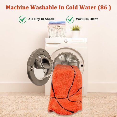 Cool Basketball Rug for Men Room Decor Non Slip Kid Rug for Aesthetic Living Room & Area Rugs Fun Decor 35" Microfiber Fluffy for y2k Sport Room Decor in Saudi Arabia