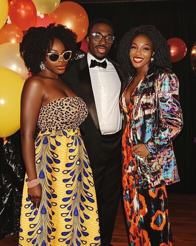 4 PCS African Printed Maxi Skirt for Women Outfit Traditional Printed Costume Set with Pockets Wooden Earrings in Kuwait