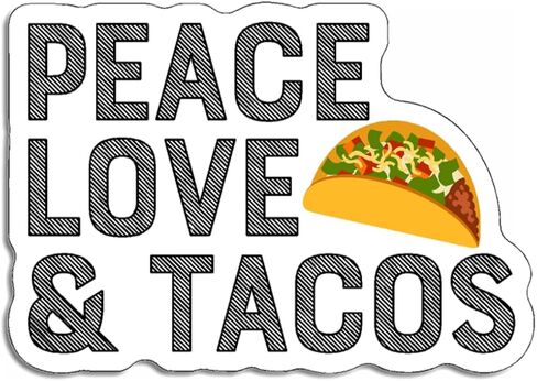 سلام Love & Tacos Sticker Decal تصميم مخصص (5 "× 3.5") in Kuwait