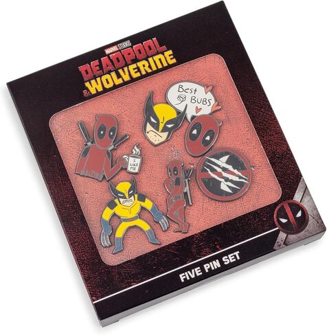 Marvel Studios Deadpool & Wolverine 5 قطع مجموعة PIN | إكسسوارات شارة المعادن للحبل ، حقيبة الظهر ، الملابس in Saudi Arabia
