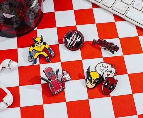 Marvel Studios Deadpool & Wolverine 5 قطع مجموعة PIN | إكسسوارات شارة المعادن للحبل ، حقيبة الظهر ، الملابس in Saudi Arabia