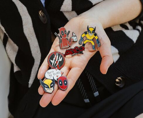 Marvel Studios Deadpool & Wolverine 5 قطع مجموعة PIN | إكسسوارات شارة المعادن للحبل ، حقيبة الظهر ، الملابس in Saudi Arabia