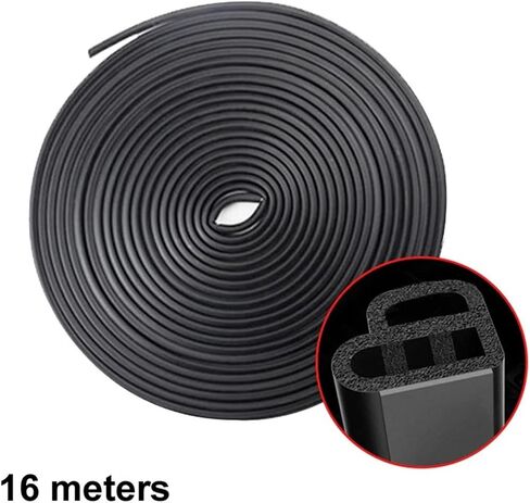 Double Hole Car Door Protector Trim Auto Body Rubber Sealing Strip Thicken Door Closure Sound Insulation Strip Shock-absorbing(16m) in Saudi Arabia
