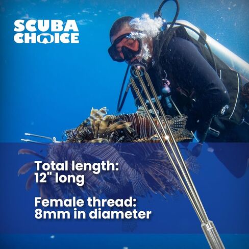 Scuba Choice Spearfishing مقاس 12 بوصة من الفولاذ المقاوم للصدأ طرف الرمح ذو 3 رؤوس مشلول (أسود)، مقاس واحد in Saudi Arabia