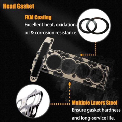 مجموعة HS26466PT-1 Cylinder Cylinder Casket مجموعة متوافقة مع 2008-2012 CHEVY COBALT MALIBU HHR 2008-2010 PONTIAC G6 SATURN AURA SKY AUE 2.4L 2.2L L4 in Saudi Arabia