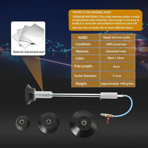 Upgraded Car Dent Puller Air Pneumatic Dent Puller Car Auto Body Repair 3PCS Auto Body Suction Cup Hand Tools Kit in Saudi Arabia