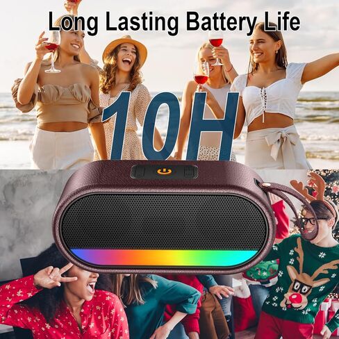Portable Bluetooth Speaker, Bluetooth 5.3 Speaker with Punchy bass for Home/Outdoor, Built-in Lights, IP7 Waterproof, Wireless Speaker Stereo Pairing Green in Saudi Arabia