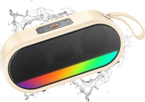 Portable Bluetooth Speaker, Bluetooth 5.3 Speaker with Punchy bass for Home/Outdoor, Built-in Lights, IP7 Waterproof, Wireless Speaker Stereo Pairing Green in Saudi Arabia