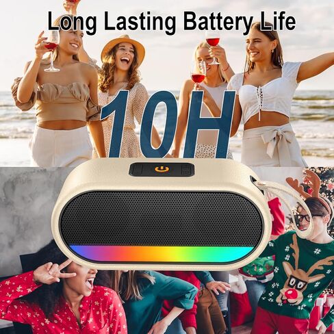 Portable Bluetooth Speaker, Bluetooth 5.3 Speaker with Punchy bass for Home/Outdoor, Built-in Lights, IP7 Waterproof, Wireless Speaker Stereo Pairing Green in Saudi Arabia