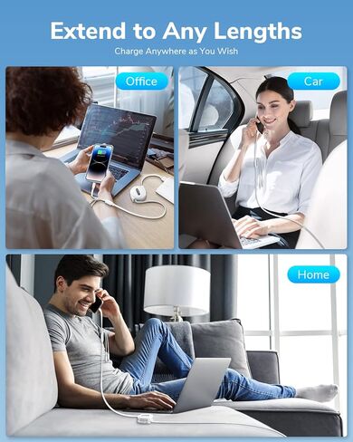 CAFELE [2023 Upgraded Multi Charging Cable, 3 in 1 Retractable USB Charging Cable with Type C, Micro USB, Phone Port, Multiple Fast Charger Cord for Phone 14 13 12 11 XS XR X 8 7 6 SE, Galaxy(4ft) in Kuwait