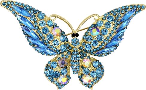 Gold Crystal Animal Brooches for Womne Elegant Rhinestone Butterfly Cat Fox Brooch Pins Fashion Jewelry Accessories for Women Gift in Saudi Arabia