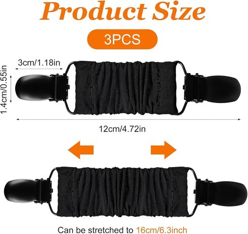 3pcs فستان مقطع سينش ، مقطع Cincher من الخصر الأسود لشال سترة وشاح Cardigan Cardigan Clips قابلة للتعديل in Saudi Arabia