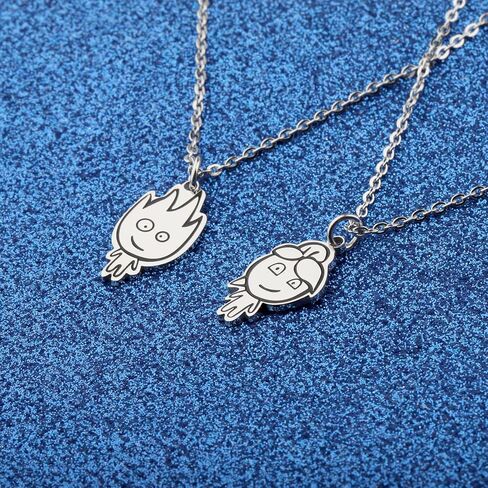 WUSUANED Funny Fire Water Character Necklace Game Inspired Set Jewelry Gamer Cosplay Gift Game Fan Gift For Gaming Lovers in Saudi Arabia