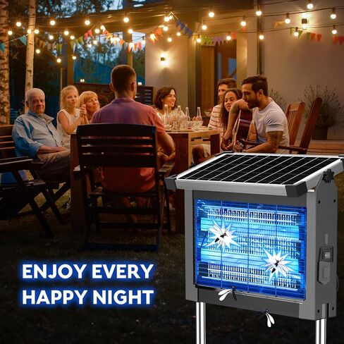 Solar Bug Zapper Outdoor, PhatroyYee Mosquito Zapper 4500V, Waterproof Portable Fly Zapper, Rechargeable Electric Mosquito Killer, Cordless Fly Insect Mosquito Trap for Patio Yard Home Garden Camping in Kuwait