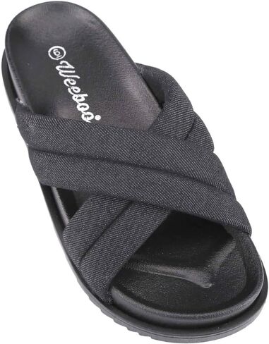 Cloverlay Women's Crisscross Slide Slide Sandals Comfort Commual Platfor in Kuwait
