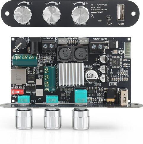 ZK-1001B Mono Bluetooth Amplifier Board with TPA316D2 Chip, Wide Voltage Input 12-24V Peak Output Power 100W, with TWS Pairing Function, Black (ZK-1001B) in Saudi Arabia
