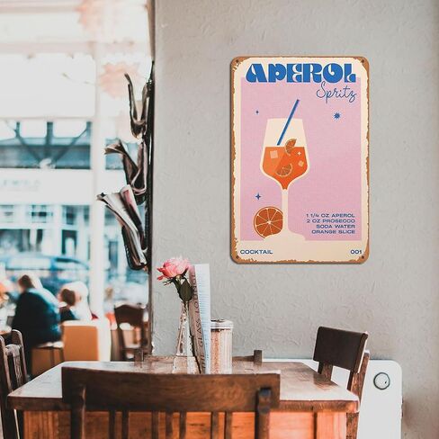 Aperol Spritz Metal Sign - Cocktail Wall Art for Home Bar Decor in Kuwait