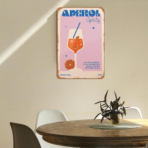 Aperol Spritz Metal Sign - Cocktail Wall Art for Home Bar Decor in Kuwait