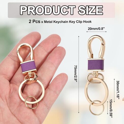 MECCANIXITY Metal Keychain Key Clip Hook, Key Ring Holder Organizer Swivel Clasp Keyring Leather Key Chain Clips Buckle in Saudi Arabia