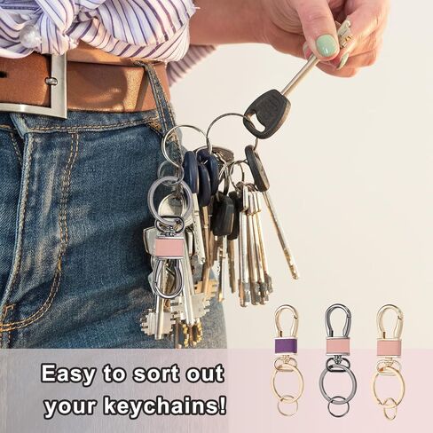 MECCANIXITY Metal Keychain Key Clip Hook, Key Ring Holder Organizer Swivel Clasp Keyring Leather Key Chain Clips Buckle in Saudi Arabia