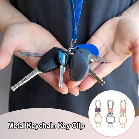 MECCANIXITY Metal Keychain Key Clip Hook, Key Ring Holder Organizer Swivel Clasp Keyring Leather Key Chain Clips Buckle in Saudi Arabia