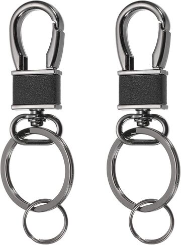 MECCANIXITY Metal Keychain Key Clip Hook, Key Ring Holder Organizer Swivel Clasp Keyring Leather Key Chain Clips Buckle in Saudi Arabia
