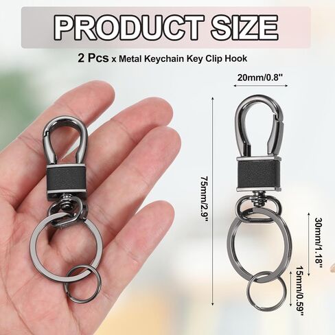 MECCANIXITY Metal Keychain Key Clip Hook, Key Ring Holder Organizer Swivel Clasp Keyring Leather Key Chain Clips Buckle in Saudi Arabia