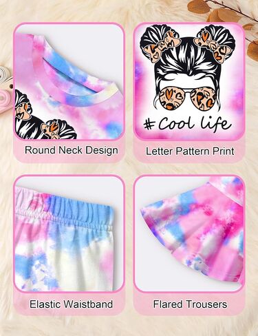 Toddler Girl Clothes, Girls Outfits Long Sleeve Crewneck Highland Cow Print Pullover Flared Pants Girls' Clothing Sets in Saudi Arabia