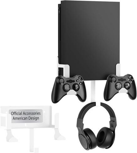 Nymus Wall Mount for Xbox One X, Metal Xbox One X Wall Mount with Detachable 2 Controller Holder & Headphone Hanger, Not Fit for One Original in Kuwait