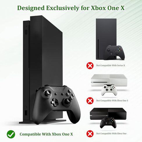 Nymus Wall Mount for Xbox One X, Metal Xbox One X Wall Mount with Detachable 2 Controller Holder & Headphone Hanger, Not Fit for One Original in Kuwait