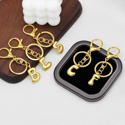 Gold Letter Keychain for Women Cute Small Initial Keychain Charms for Purses Bags Handbags Wallet Backpack Accessories in Saudi Arabia