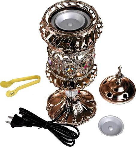 ATTAR MIST Electric Incense Burner - Oud Frankincense Resin Burner Intricate Carousel Large Mabkhara (Bronze) in Kuwait