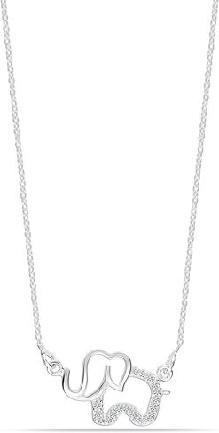 Lecalla 925 Sterling Silver Elephant Necklace for Women | قلادة الحيوان هدية لقلادة لعشاق الحيوانات | حظا سعيدا المجوهرات قلادة الفيل in Saudi Arabia