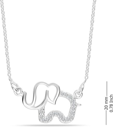 Lecalla 925 Sterling Silver Elephant Necklace for Women | قلادة الحيوان هدية لقلادة لعشاق الحيوانات | حظا سعيدا المجوهرات قلادة الفيل in Saudi Arabia