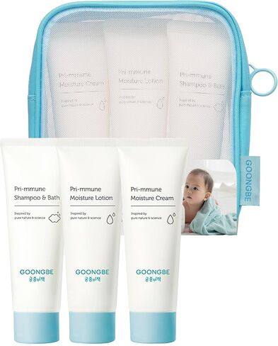Baby Skincare Duo Set - Korean Baby Skincare & Bath Time Essentials - Shampoo & Bath, Moisutre Lotion - Travel Sized Hydrating & Nourishing Baby Wash and Moisturizer, 2 Items in Kuwait