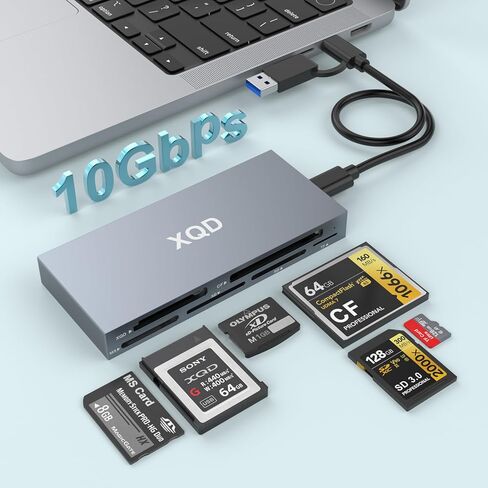 8 in 1 CFexpress Type B Card Reader, 10Gbps Multi CF Express Reader for CFexpress Type B/CF/XD/MS/TF/SD Reader, CFexpress Adapter Memory Card Reader with USB Gen 3.2 * 2 for Windows/Mac/Linux/Android in Saudi Arabia
