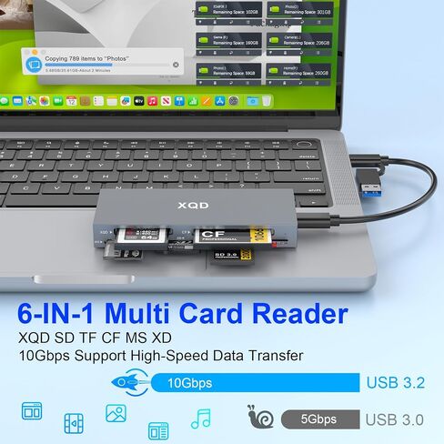 8 in 1 CFexpress Type B Card Reader, 10Gbps Multi CF Express Reader for CFexpress Type B/CF/XD/MS/TF/SD Reader, CFexpress Adapter Memory Card Reader with USB Gen 3.2 * 2 for Windows/Mac/Linux/Android in Saudi Arabia