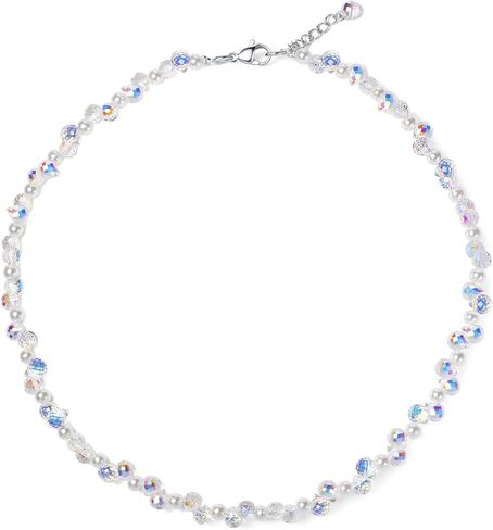 Faux Colored Crystal Glass Necklace Bracelet Jewelry set for Women's Festival Leisure Party in Saudi Arabia