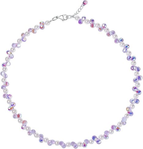 Faux Colored Crystal Glass Necklace Bracelet Jewelry set for Women's Festival Leisure Party in Saudi Arabia