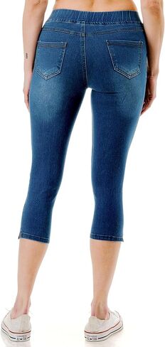 Women's Capri Jeans Skinny Jeggings Ripped Distressed Pull-On Denim Capris Pockets Pants Regular & Plus Size in Kuwait