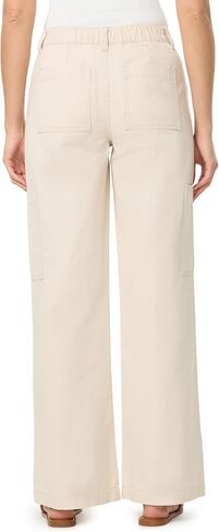 kensie Jeans for Women 100% Cotton Twill High-Rise Elastic Back Waist Cargo Baggy Wide Leg Pants, Size 2-14 in Saudi Arabia