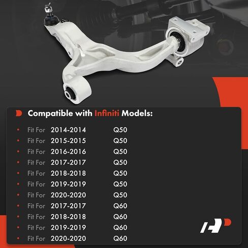 A-Premium Front Left Lower Control Arm, with Ball Joint & Bushing, Compatible with Infiniti Q50 2014-2020, Q60 2017-2020 in Saudi Arabia