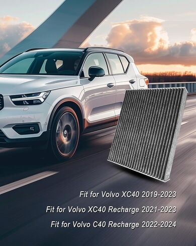 مرشح الهواء المقصورة مع ملاءمة الكربون المنشط لفولفو XC40 2019-2023 ، XC40 إعادة الشحن 2021-2023 ، C40 Recharge 2022-2024 ، Polestar 2 2021-2024 استبدال 31497285 in Kuwait