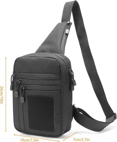 Tactical Sling Bag for Men Right and Left Hand, Crossbody Sling Backpack CCW Chest Pack EDC Gun Bag for Shooting Hunting Black in Saudi Arabia