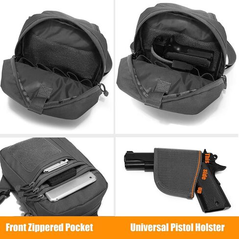 Tactical Sling Bag for Men Right and Left Hand, Crossbody Sling Backpack CCW Chest Pack EDC Gun Bag for Shooting Hunting Black in Saudi Arabia