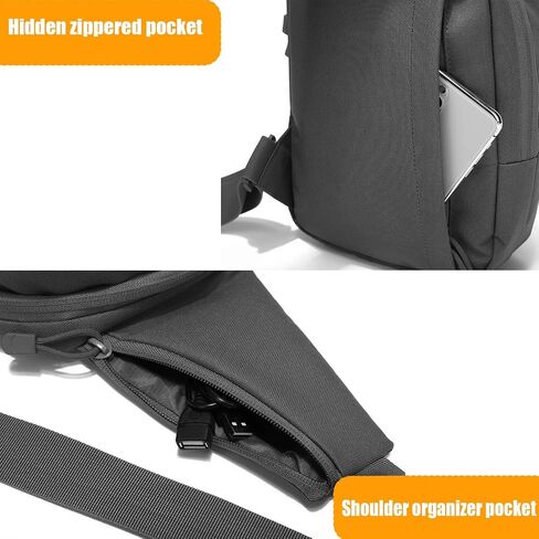 Tactical Sling Bag for Men Right and Left Hand, Crossbody Sling Backpack CCW Chest Pack EDC Gun Bag for Shooting Hunting Black in Saudi Arabia