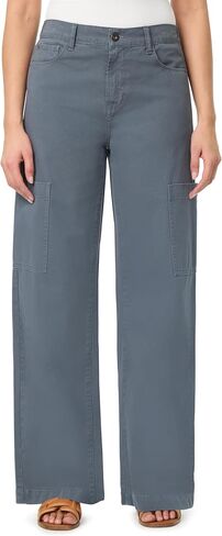 kensie Jeans for Women 100% Cotton Twill High-Rise Elastic Back Waist Cargo Baggy Wide Leg Pants, Size 2-14 in Saudi Arabia
