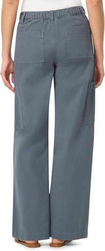 kensie Jeans for Women 100% Cotton Twill High-Rise Elastic Back Waist Cargo Baggy Wide Leg Pants, Size 2-14 in Saudi Arabia
