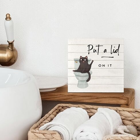 Seagull Beach Bathroom Decor, Seagull Wooden Box Signs Coastal Decor, Funny Wood Signs for Bathroom Restroom Toilet Counter Shelf, 5x5 Inch in Kuwait